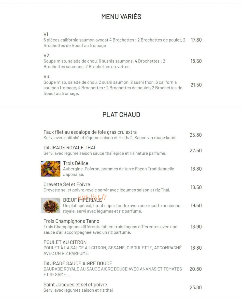 Chez Yang — carte page 12