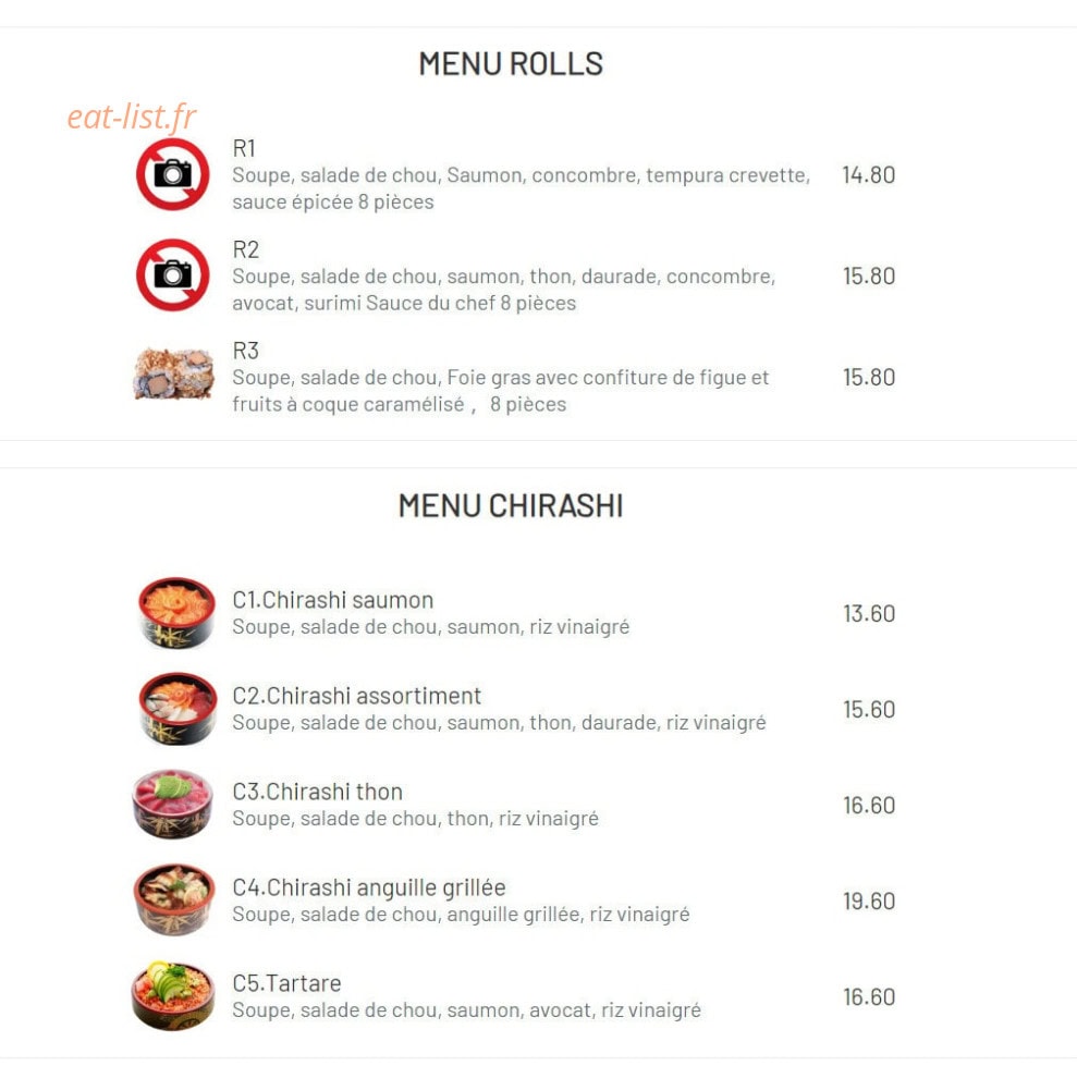 Chez Yang — carte page 10