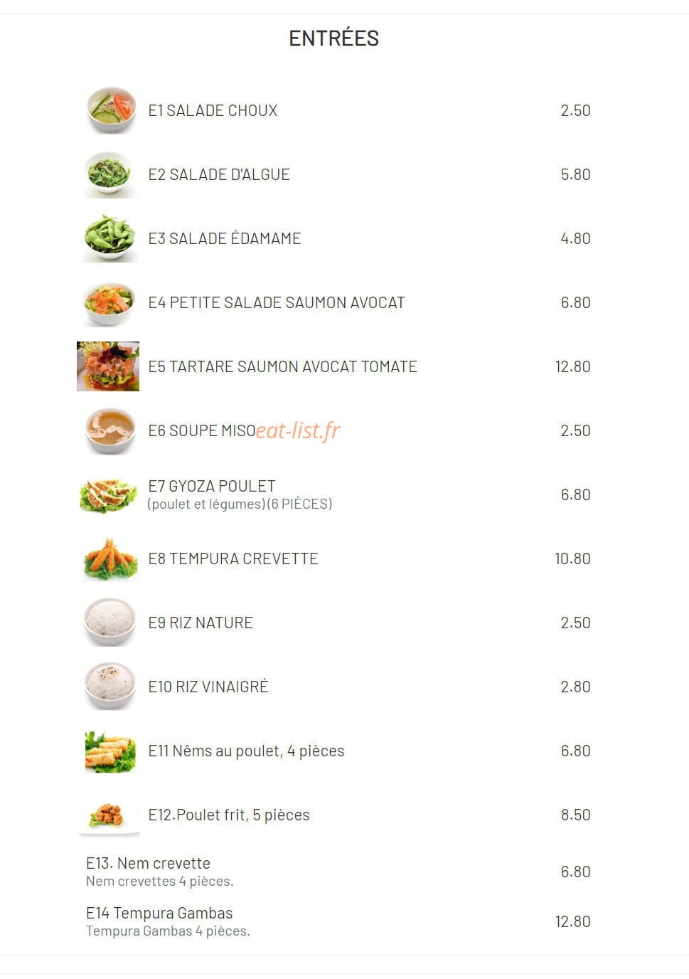 Chez Yang — carte page 2