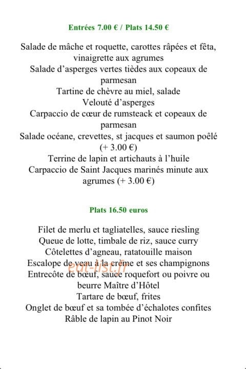 Hôtel d'Alsace — carte page 1