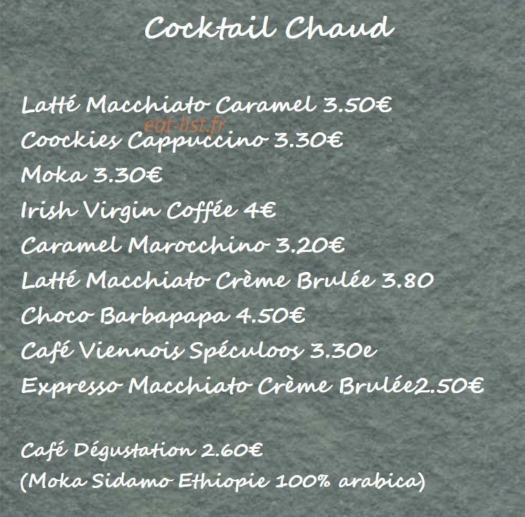 L'Art du Café — carte page 2
