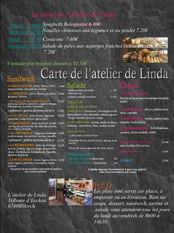 L'atelier de Linda — carte page 1
