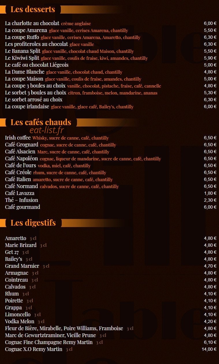 La Table de l'Ill — carte page 8