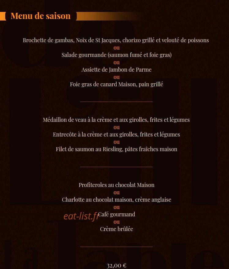 La Table de l'Ill — carte page 2