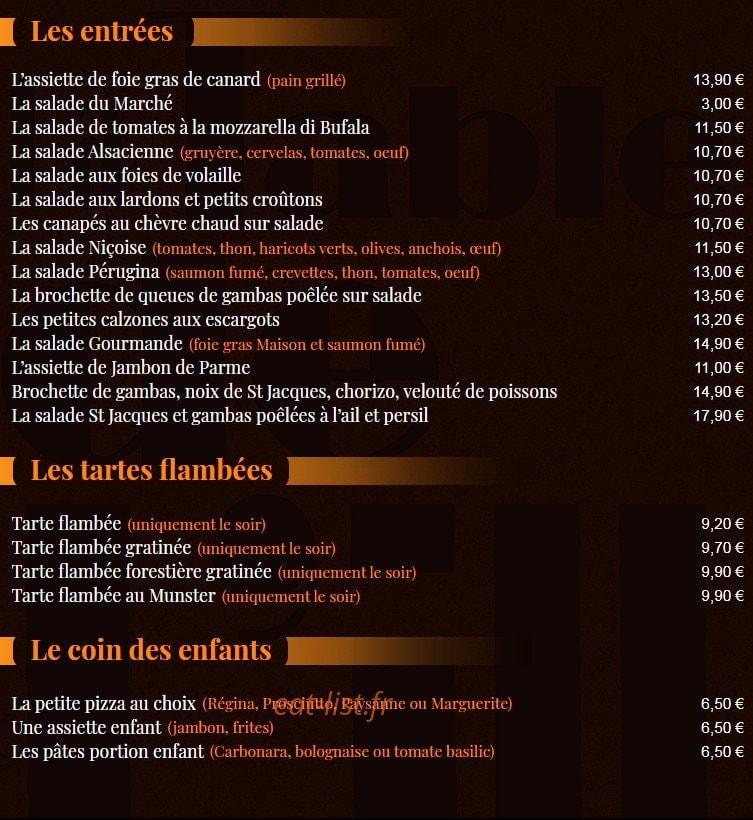 La Table de l'Ill — carte page 4