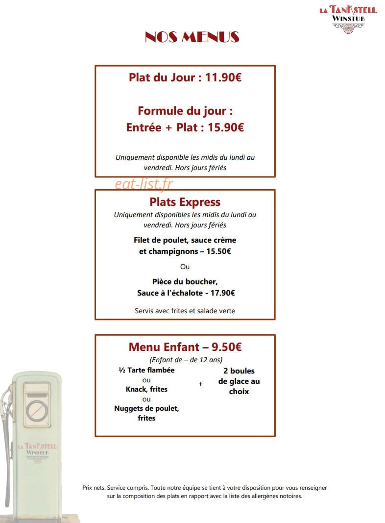 La Tankstell — carte page 4