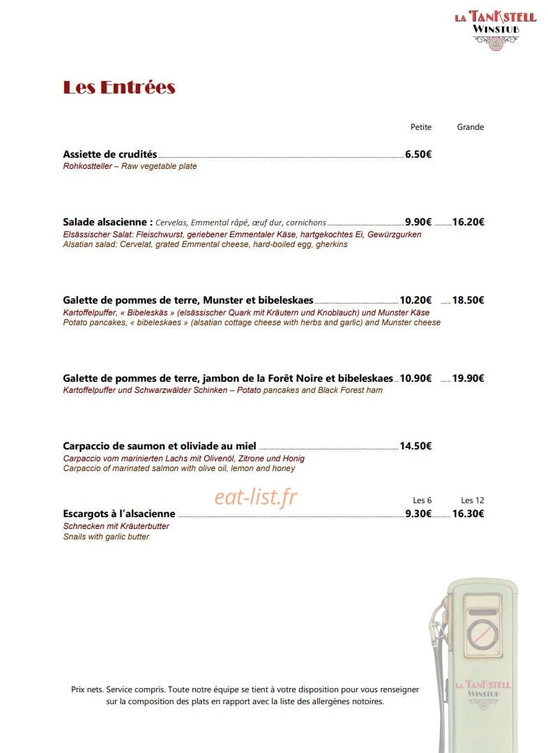 La Tankstell — carte page 1