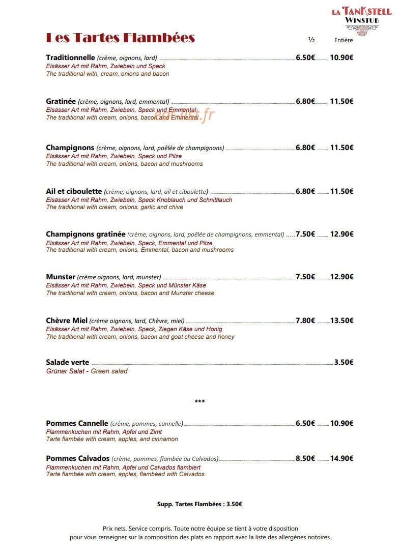 La Tankstell — carte page 2