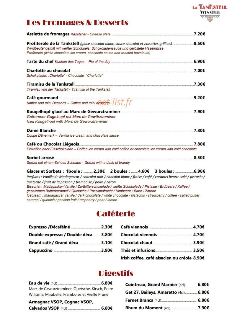 La Tankstell — carte page 5