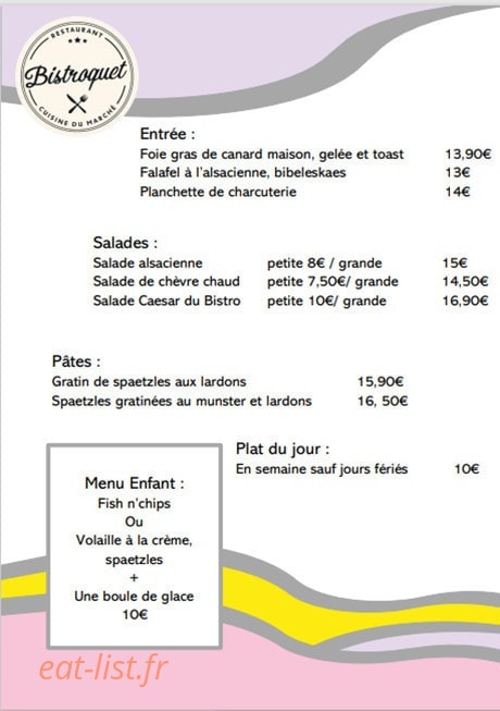 Le Bistroquet — carte page 2