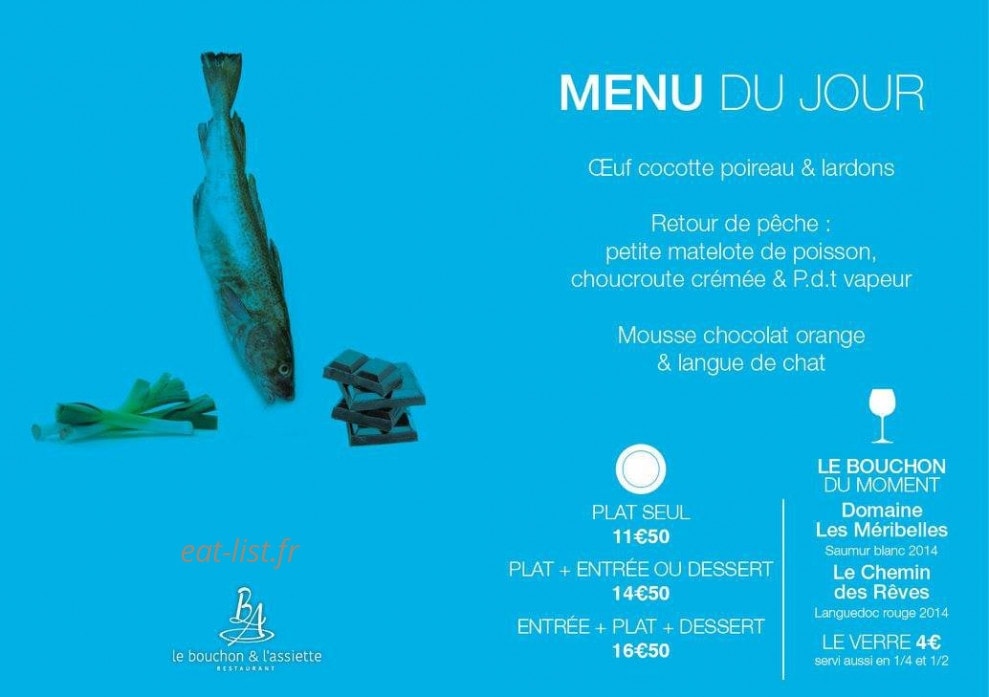 Le Bouchon & L' Assiette — carte page 2