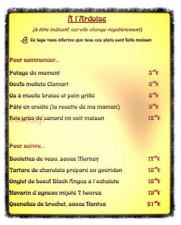 Les Bocaux de l'Agneau — carte page 2