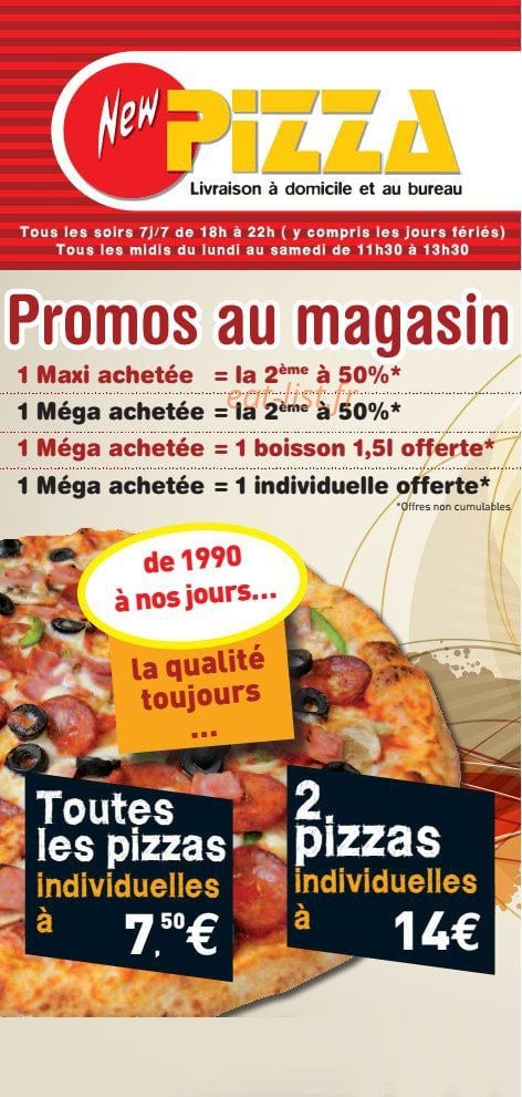 New pizza — carte page 1