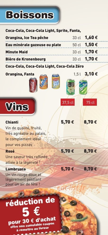 New pizza — carte page 5
