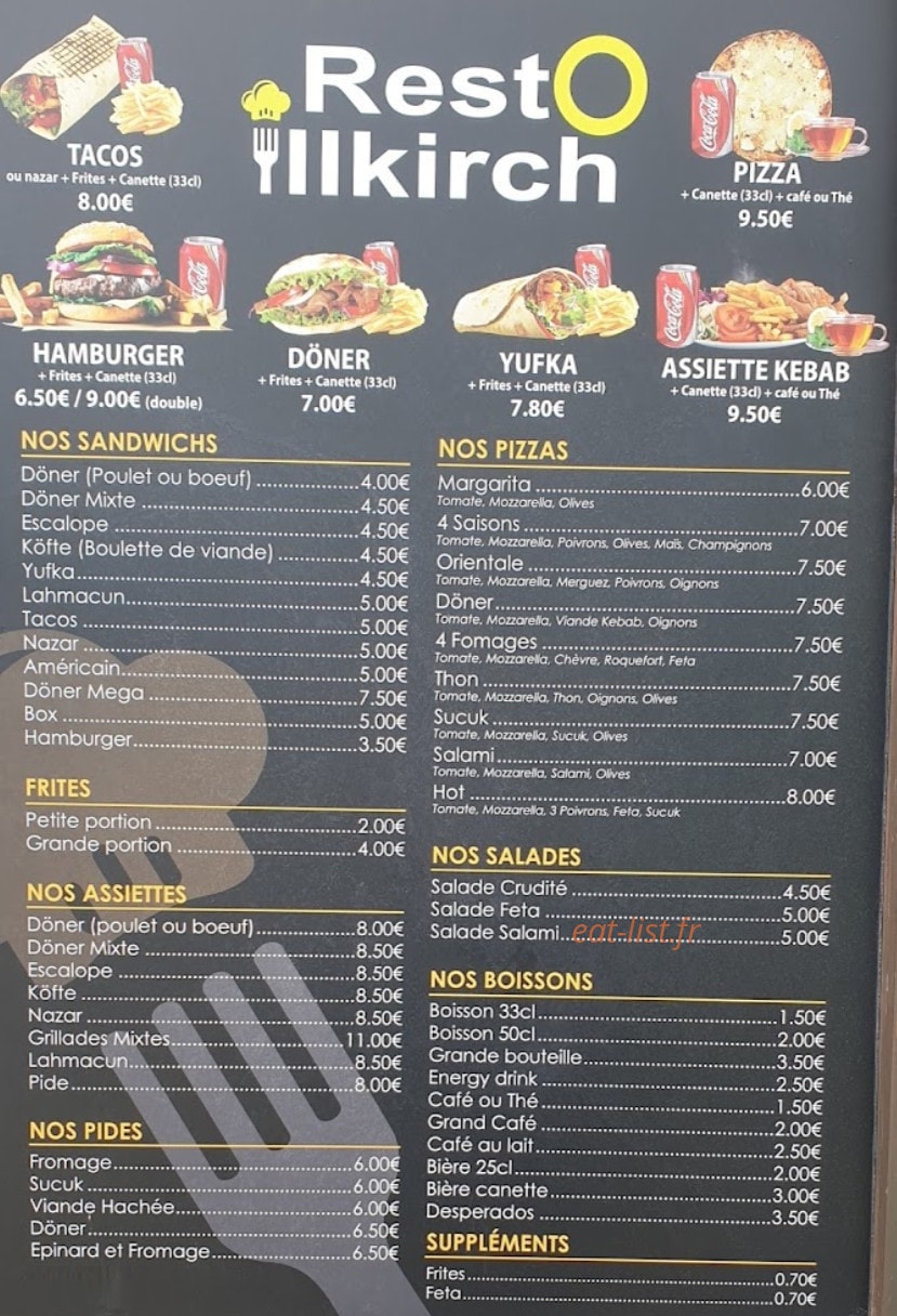 Resto Illkirch — carte page 1
