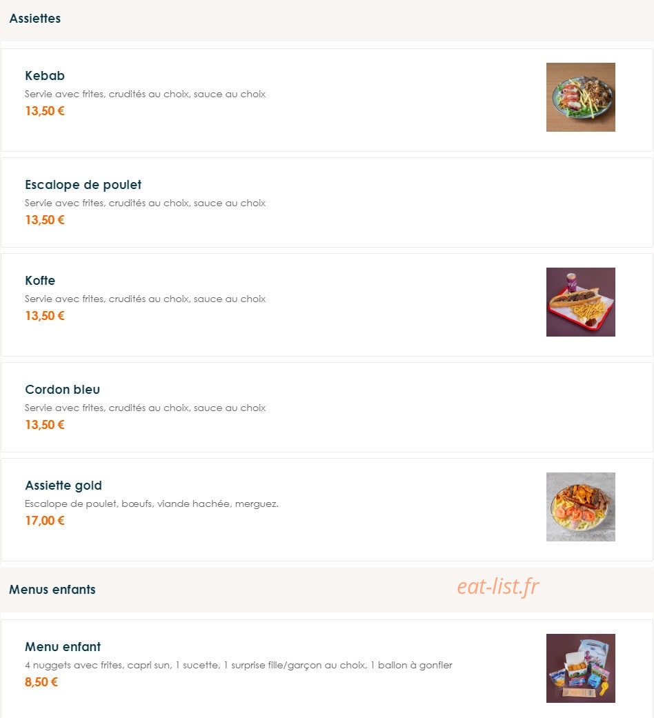 Snack Gold — carte page 3