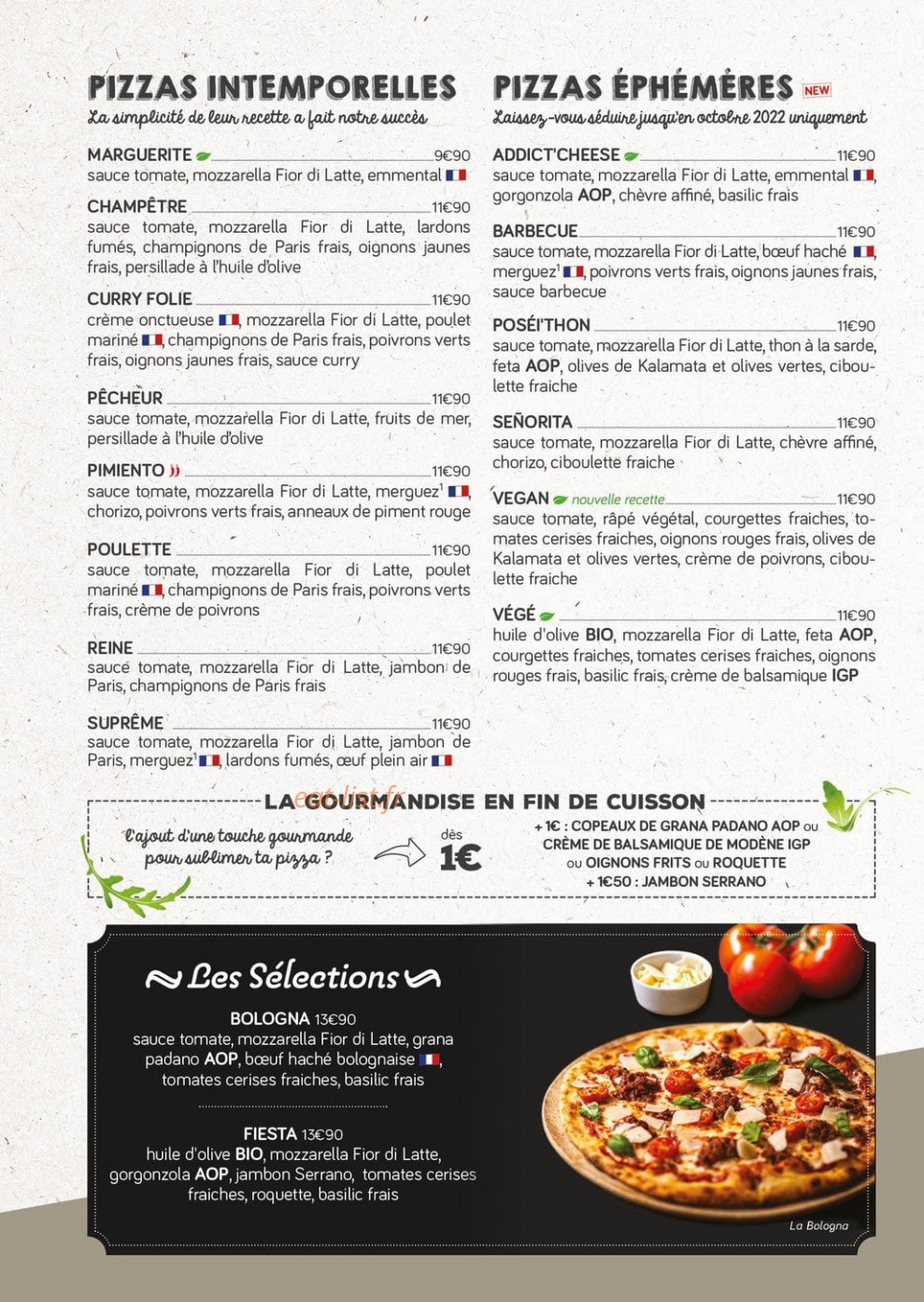 La Pizza de Nico — carte page 1