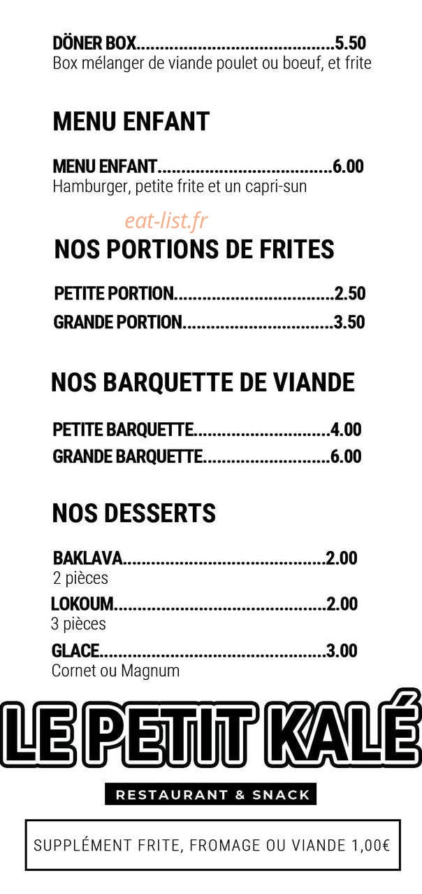 Le Petit Kale — carte page 4