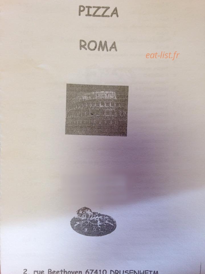 Pizza Roma — carte page 1