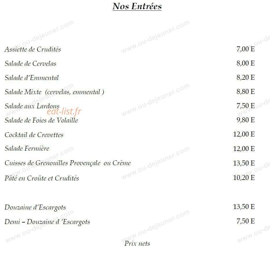 Restaurant Bim Buewele — carte page 2