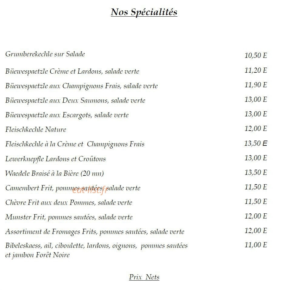 Restaurant Bim Buewele — carte page 3