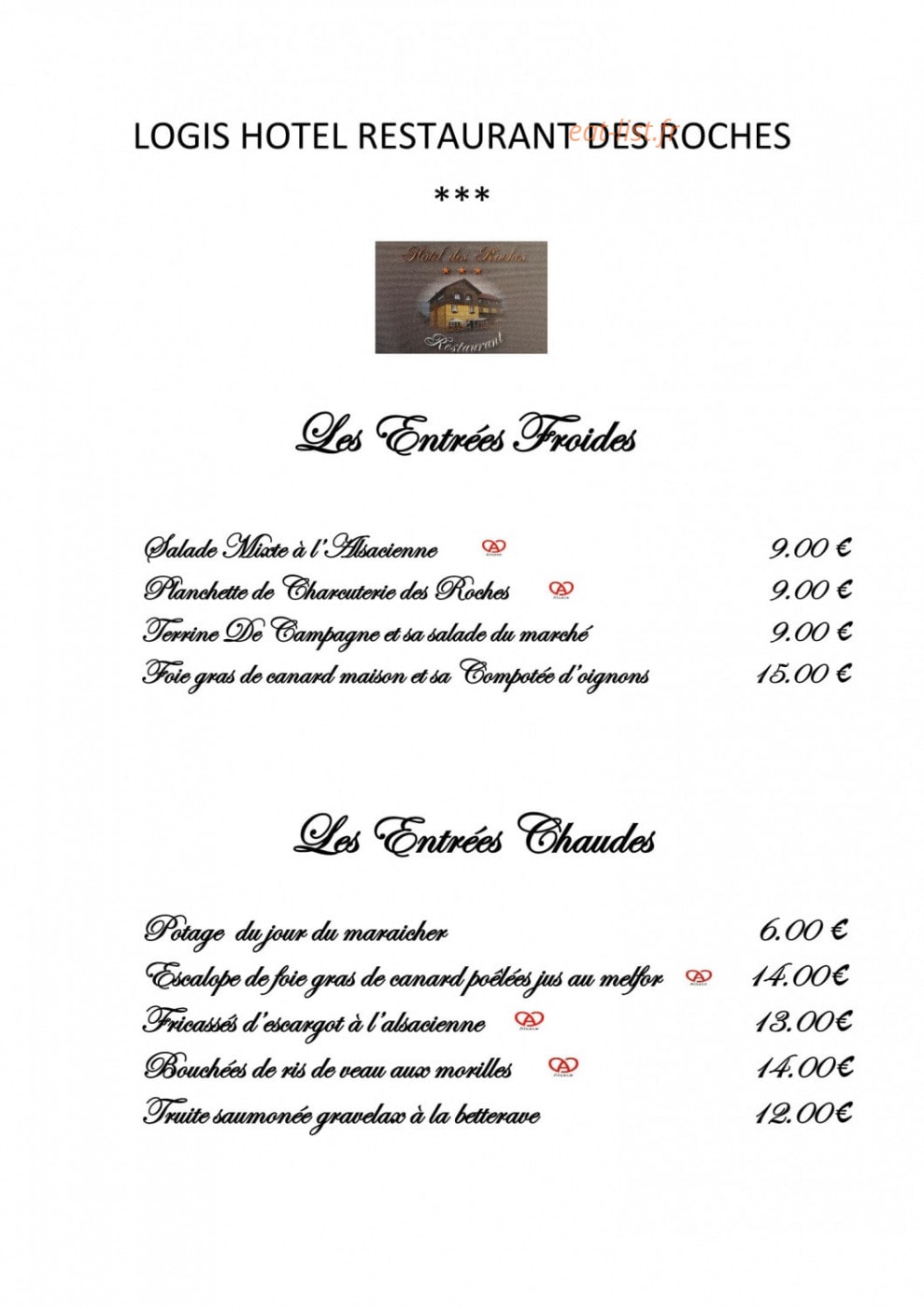 Hôtel des Roches — carte page 1