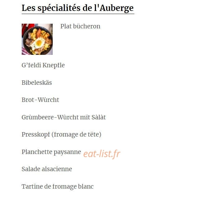 Auberge du Château d'Eau — carte page 1