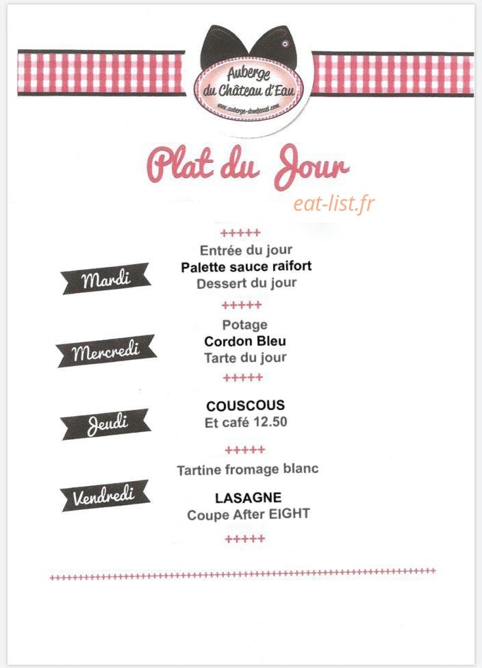 Auberge du Château d'Eau — carte page 6