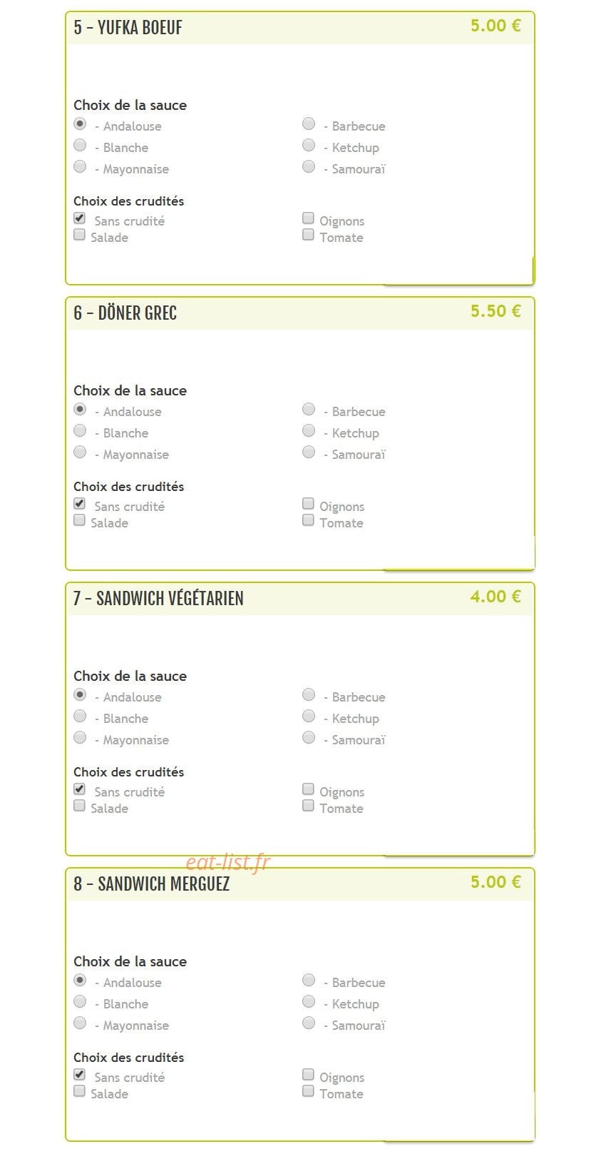 Snack Du Centre — carte page 2