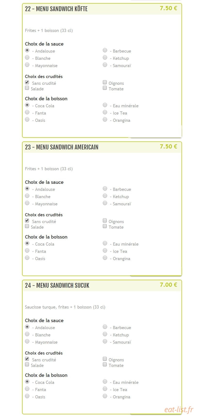 Snack Du Centre — carte page 7