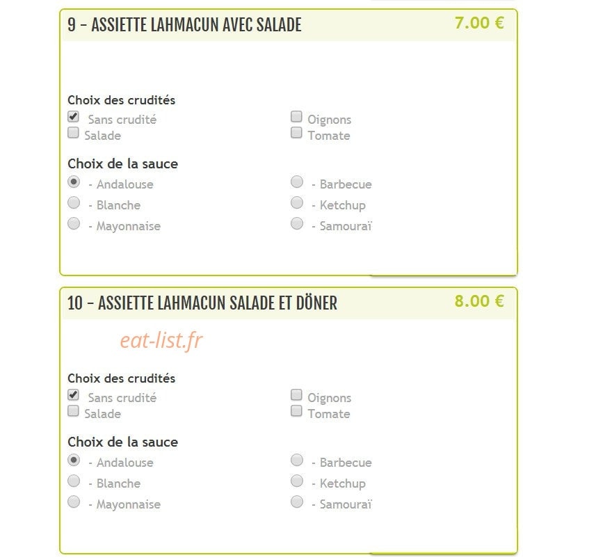 Snack Du Centre — carte page 11