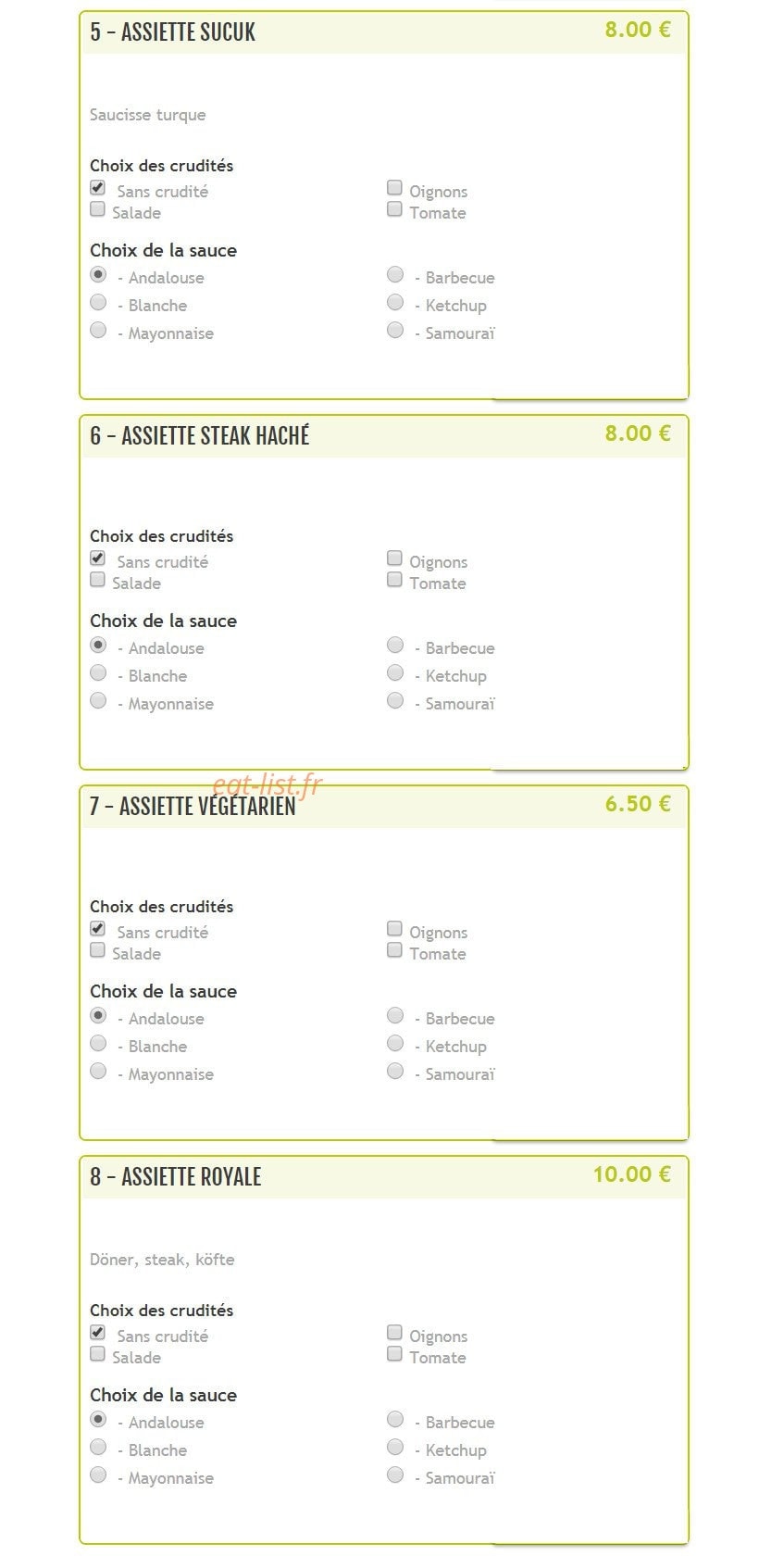 Snack Du Centre — carte page 10