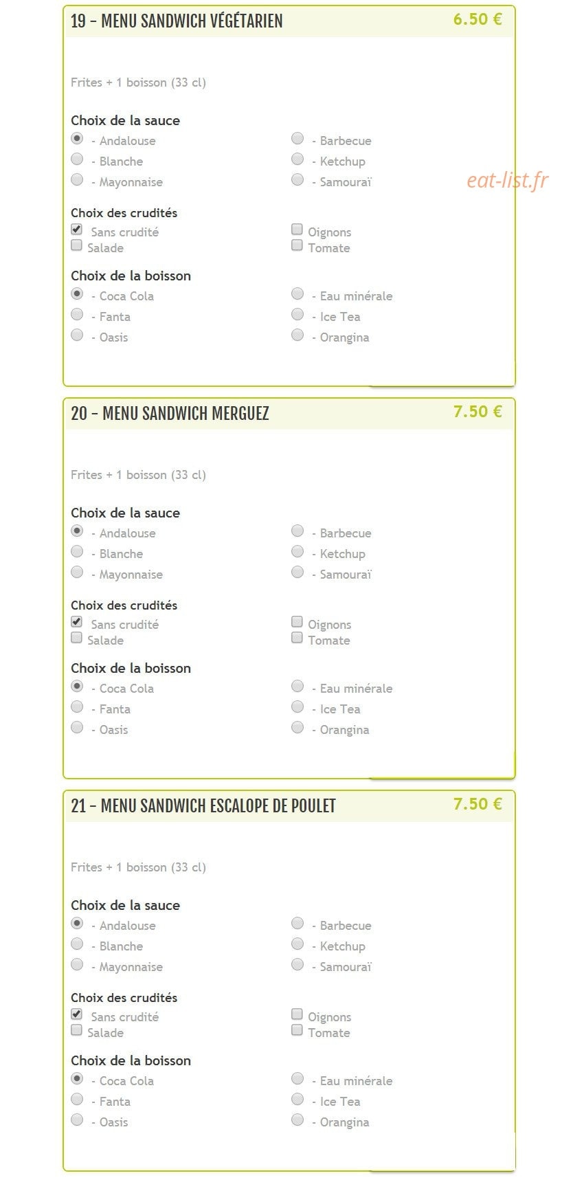 Snack Du Centre — carte page 6