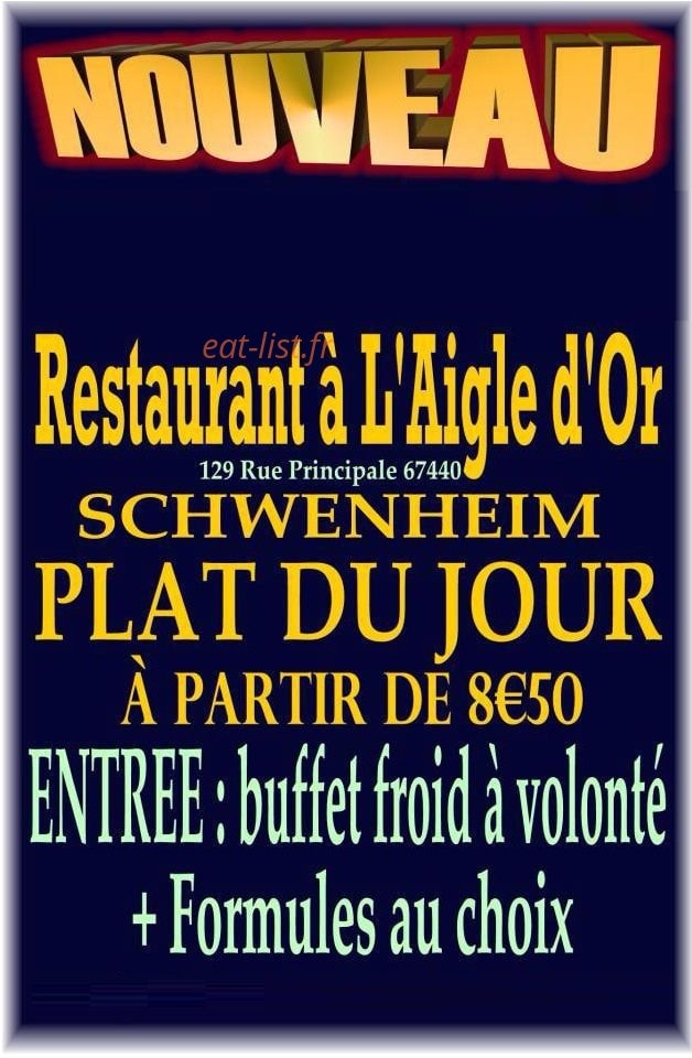 Restaurant à l'Aigle d'Or — carte page 1