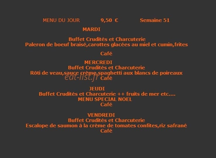 Au Cheval Noir — carte page 1