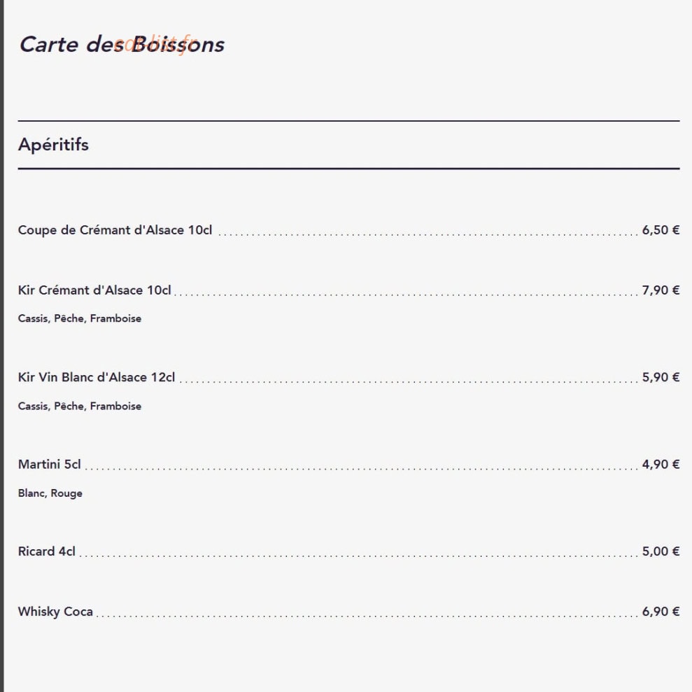 Chez Cosette — carte page 3
