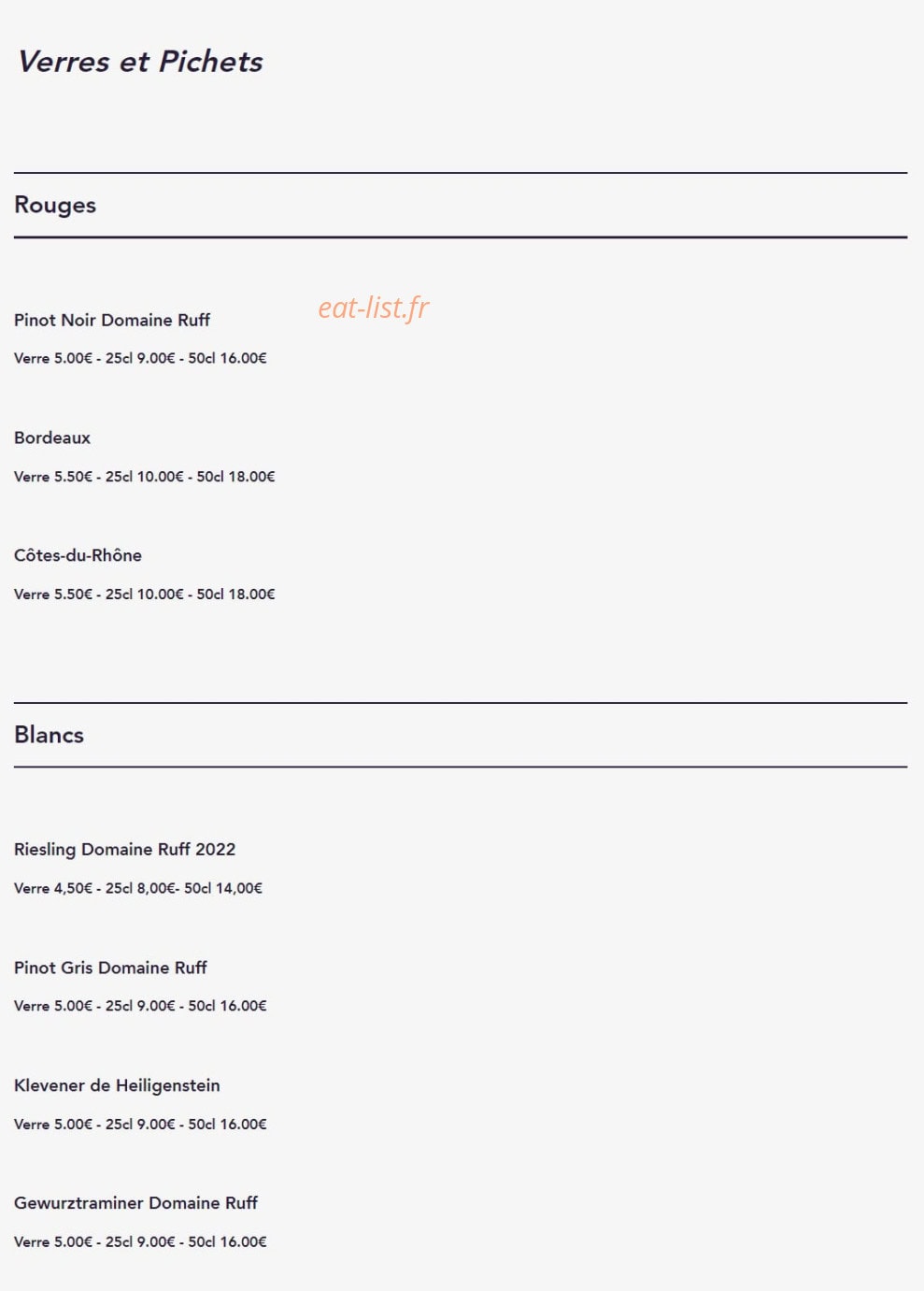 Chez Cosette — carte page 7