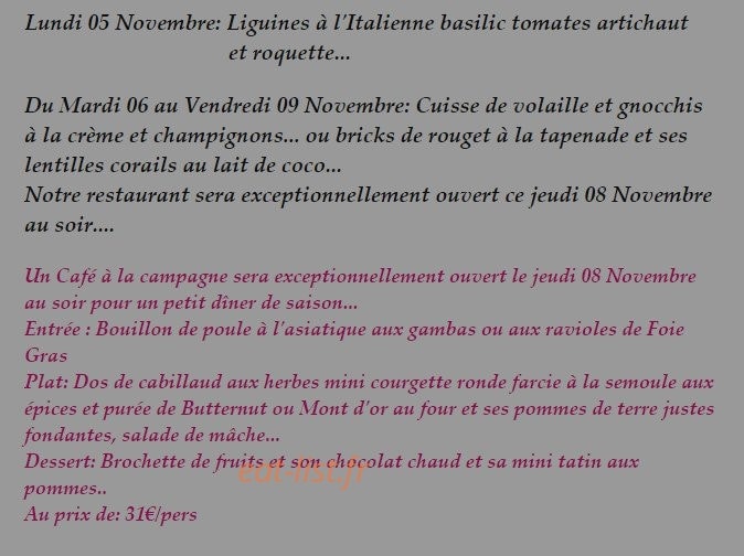 Un Café à la Campagne — carte page 1