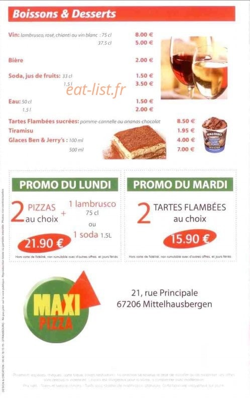 Maxi Pizza — carte page 4