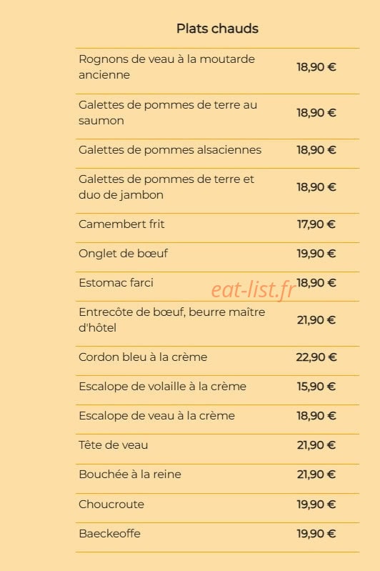 Restaurant À la Souffel — carte page 2