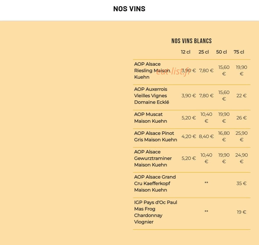 Restaurant À la Souffel — carte page 12