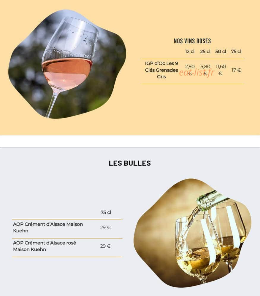 Restaurant À la Souffel — carte page 15