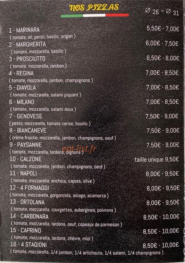 la casa della pizza — carte page 1