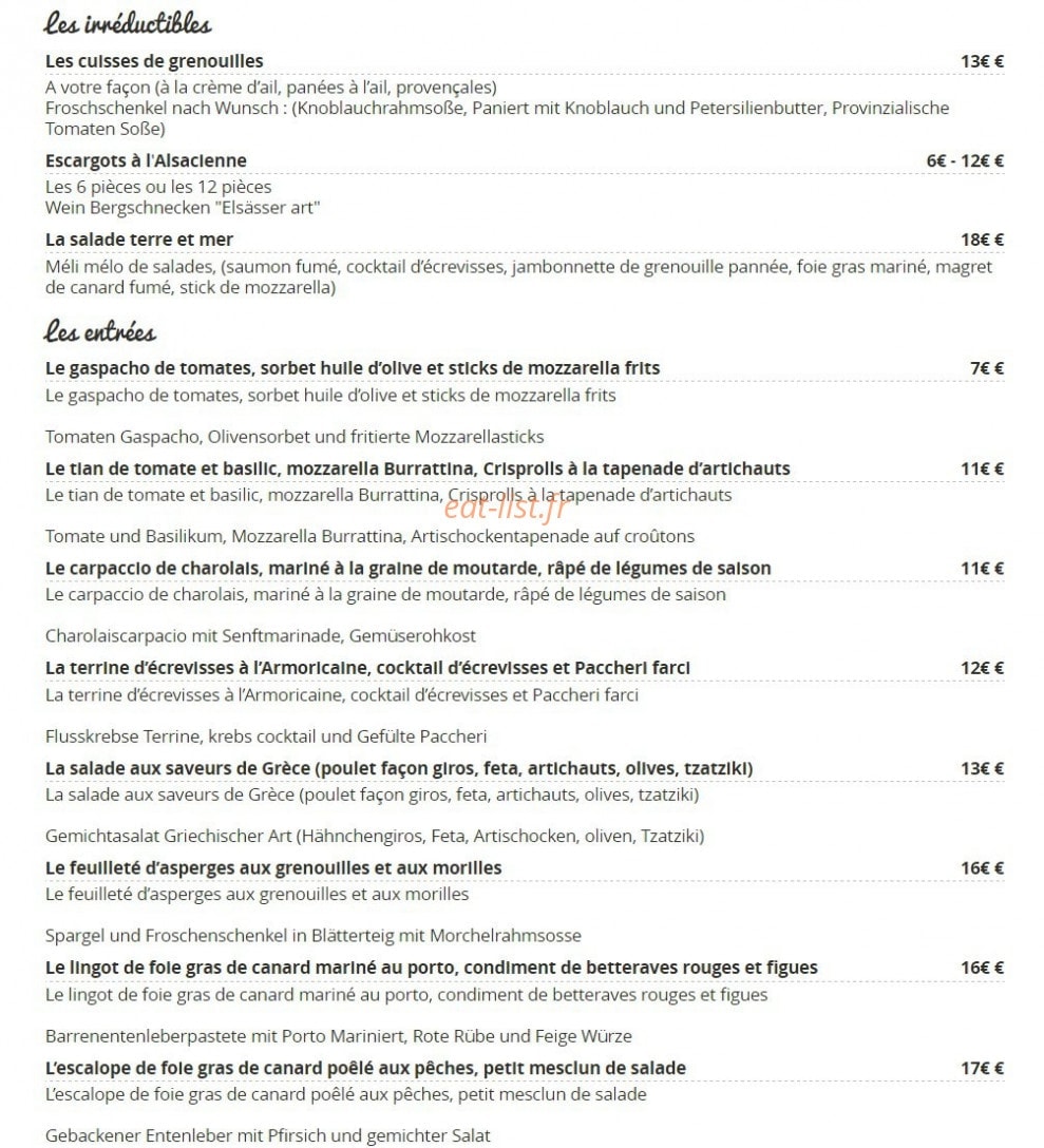 A l'Agneau — carte page 1
