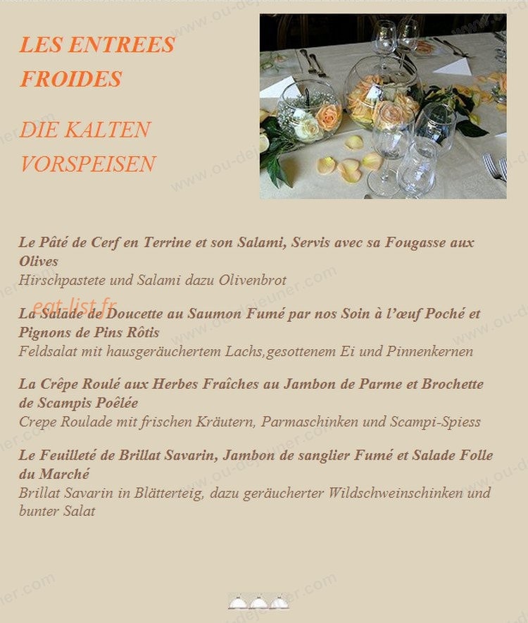 Auberge de la Forêt — carte page 1
