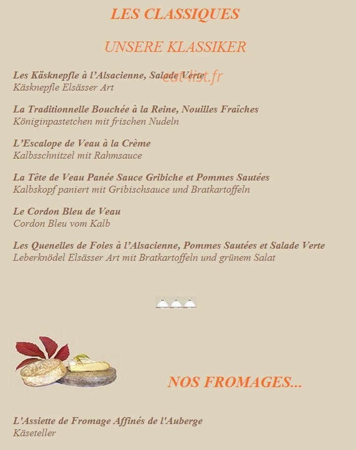 Auberge de la Forêt — carte page 4