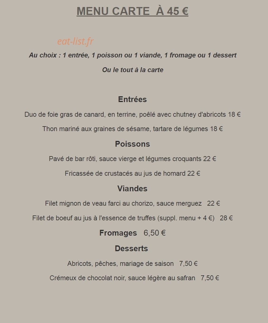 Auberge au Vieux Couvent — carte page 2