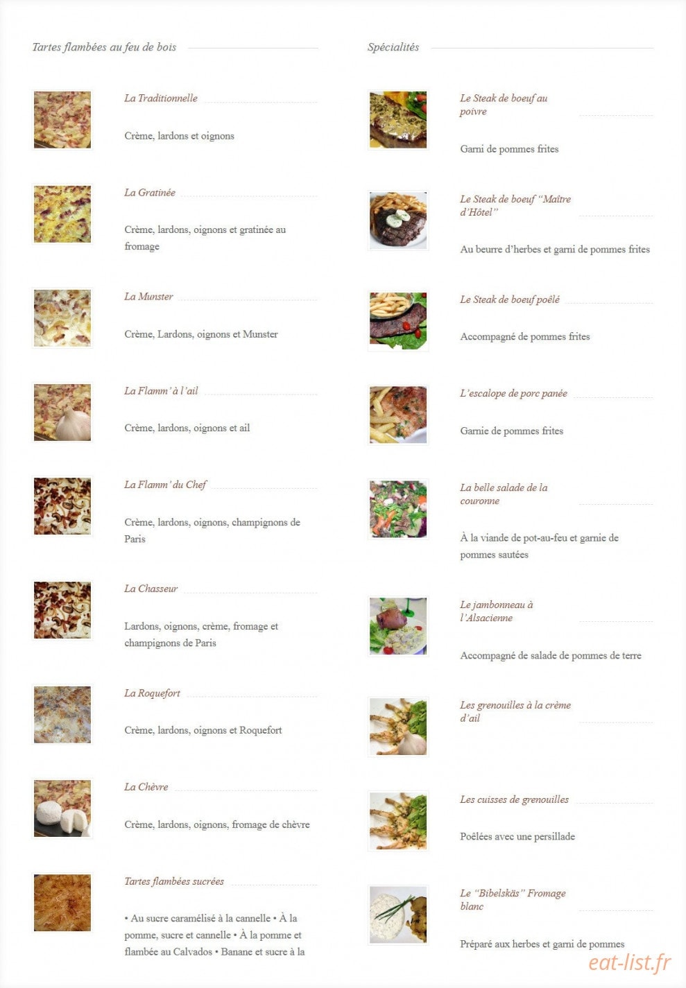 A La Couronne — carte page 1