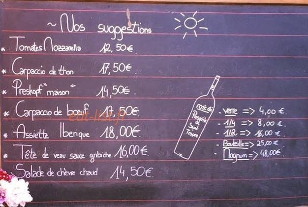 Au Cerf — carte page 1