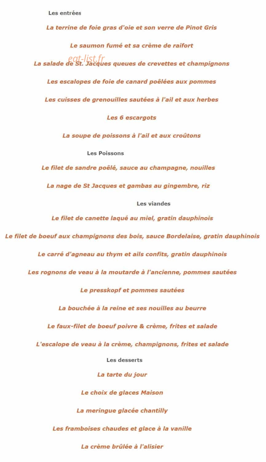 Au Lion D'or — carte page 1